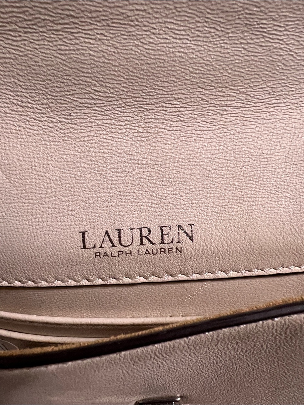 Ralph Lauren mini Neutral Cream Leather Chain Shoulder crossbody Bag - Picture 2 of 7